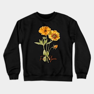 For You (Sun flower painted) Vintage and Aesthetic Crewneck Sweatshirt